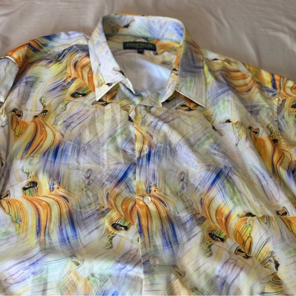 Mens Inserch Men’s 2XL Short Sleeve Button-Down Shirt Abstract Print - Picture 6 of 6